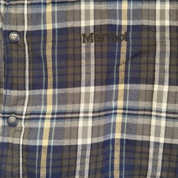 Marmot Men's Lanigan Arctic Navy Plaid Flannel Chore Coat—L - Picture 8 of 12